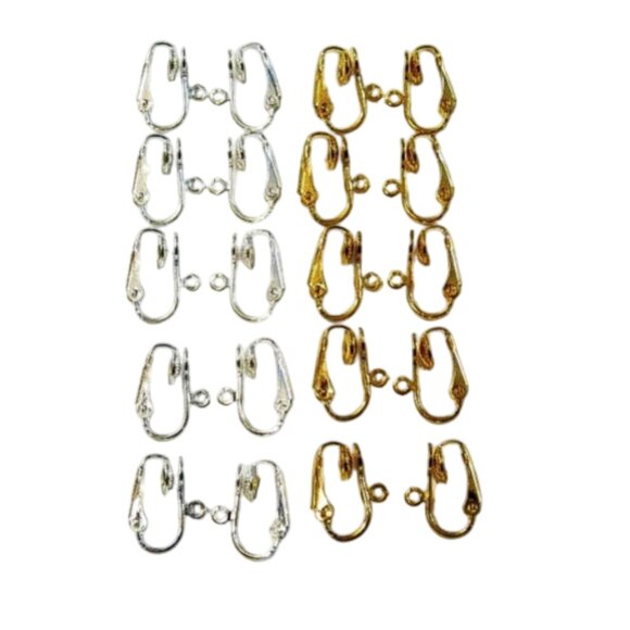 generic Jewelry - Gold Silver Converters DIY Change Pierced Earrings Comfortable Padded Clip On